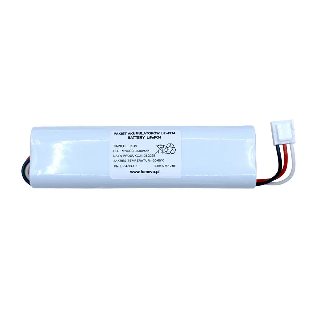 Akumulator LiFePO4 6,4V 3000mAh - "Twix" 3pin Awex