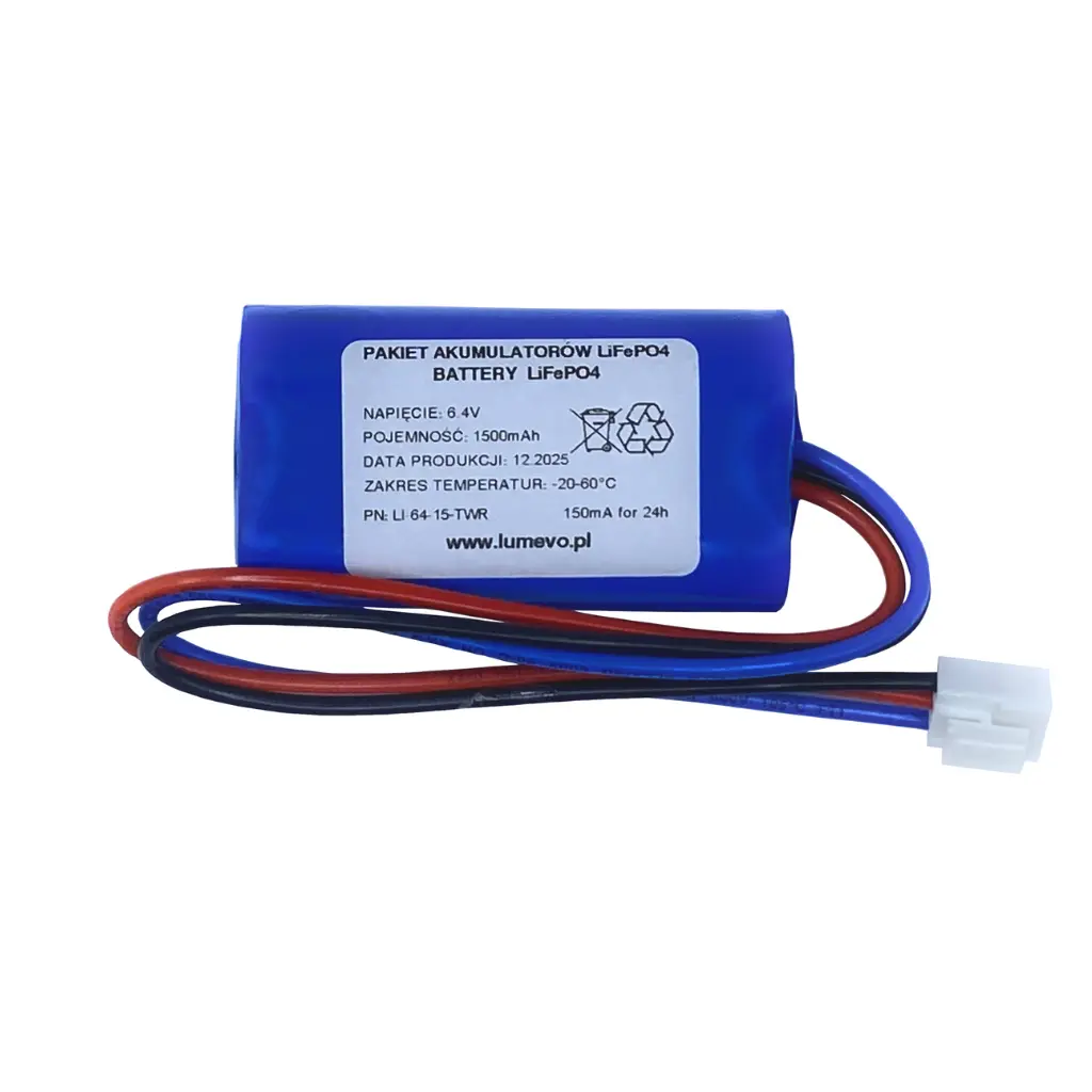 Akumulator LiFePO4 6,4V 1500mAh - "Twix" 3PIN Awex